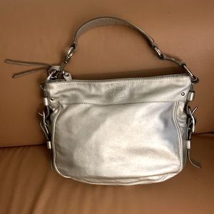 Coach Metallic Silver Satchel